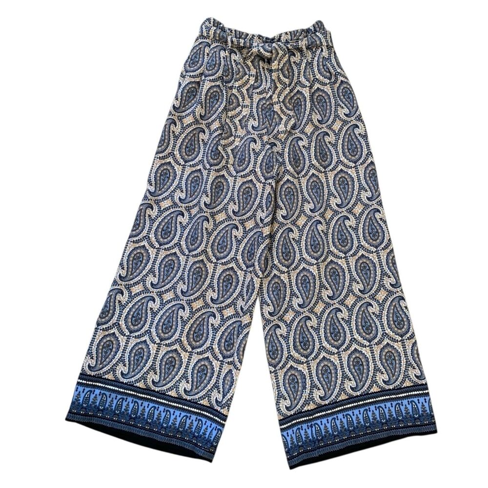 Tommy Hilfiger Wide Leg Women's Pants SZ S / P Paisley Career Casual Cruise Wear